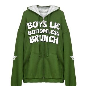 Boys Lie - brand new matching - Sunny Side zipper hoodie and pants size Med